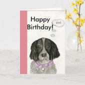 Schwarzweiss-Spanielgeburtstagskarte Karte (Gelbe Blume)