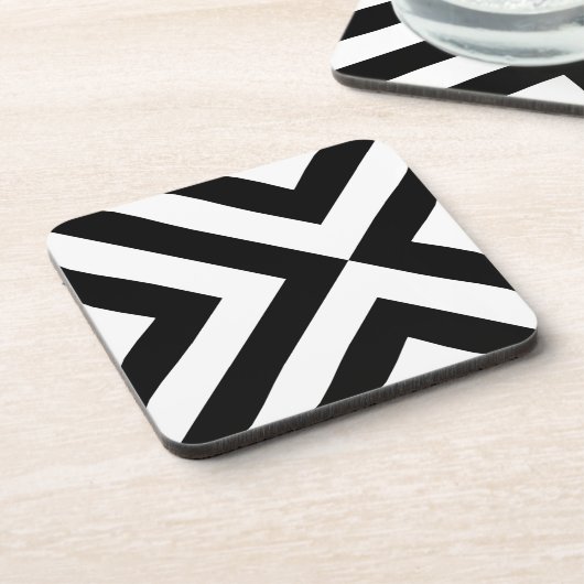 Schwarzweiss-Sparren Getränkeuntersetzer (Linke Seite)