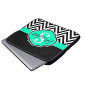 Schwarzweiss-Sparren Laptopschutzhülle (Vorne Knopf)