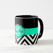 Schwarzweiss-Sparren Tasse (VorderseiteRechts)