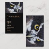 Schwarzweiss-Specacled Eule Visitenkarte (Vorne/Hinten)