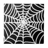 Schwarzweiss-Spinnennetz Fliese (Vorderseite)
