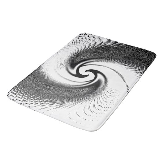 Schwarzweiss-Spirale Badematte (Schrägansicht)