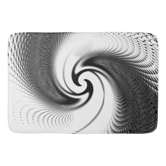 Schwarzweiss-Spirale Badematte (Vorderseite)