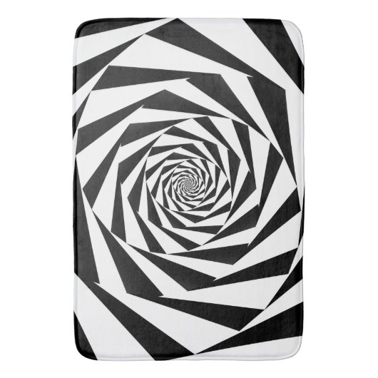 Schwarzweiss-Spirale Badematte (Vorderseite Vertikal)