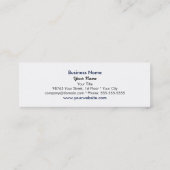 Schwarzweiss-Spitze-dünne Visitenkarte-Schablone Mini Visitenkarte (Rückseite)