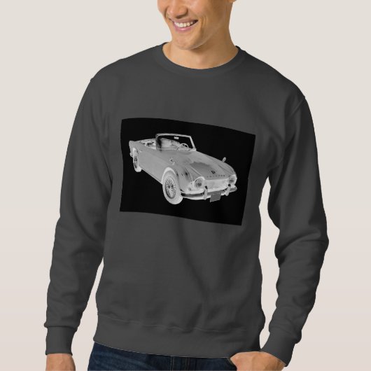 Schwarzweiss-Sport-Auto Triumphs Tr4 Sweatshirt (Vorderseite)