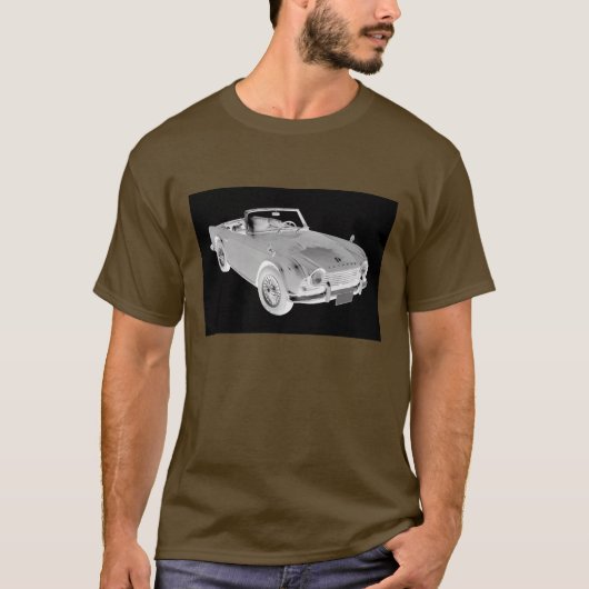 Schwarzweiss-Sport-Auto Triumphs Tr4 T-Shirt (Vorderseite)
