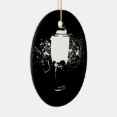 Schwarzweiss-Spray-Farbe kann Spritzer-Kunst Keramikornament (Rechts)