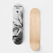 Schwarzweiss spritzt abstrakte Straßenkunstart Skateboard (Vorderseite)