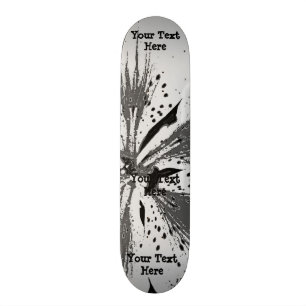 Schwarzweiss spritzt abstrakte Straßenkunstart Skateboard