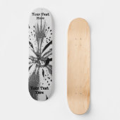 Schwarzweiss spritzt abstrakte Straßenkunstart Skateboard (Vorderseite)