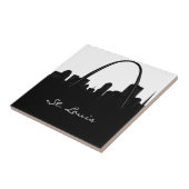 Schwarzweiss-St.- LouisSkyline Fliese (Seite)