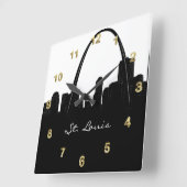 Schwarzweiss-St.- LouisSkyline Quadratische Wanduhr (Winkel)