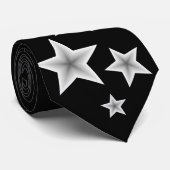 Schwarzweiss-Stern Krawatte (Gerollt)