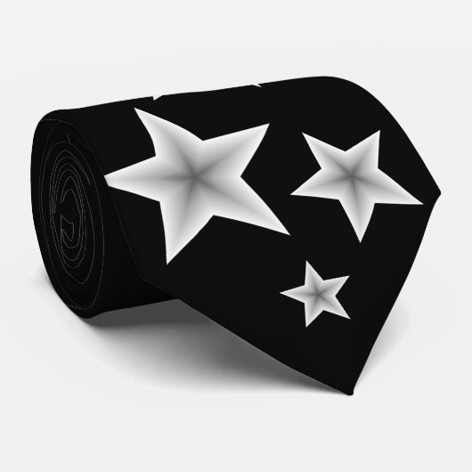 Schwarzweiss-Stern Krawatte (Gerollt)