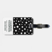 Schwarzweiss-Sternchen-Vereinbarung des Gepäckanhänger (Rückseite horizontal)