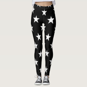 Schwarzweiss-Sternchen-Vereinbarung einfaches Leggings