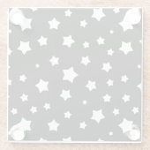 Schwarzweiss-Sternchen-Vereinbarung Glasuntersetzer (Rückseite)