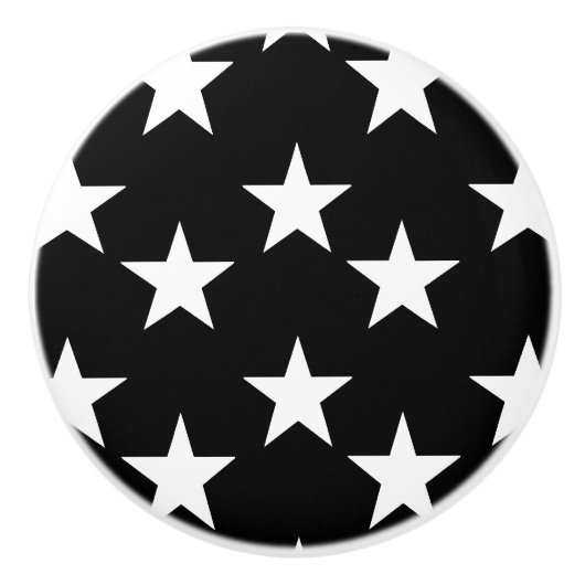 Schwarzweiss-Sternchen-Vereinbarung Keramik-Griffe Keramikknauf (Vorderseite)