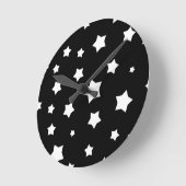 Schwarzweiss-Sternchen-Vereinbarung Runde Wanduhr (Winkel)