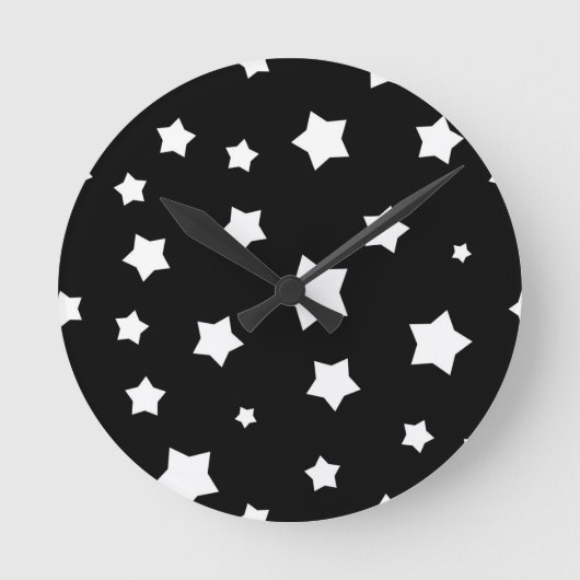 Schwarzweiss-Sternchen-Vereinbarung Runde Wanduhr (Vorderseite)