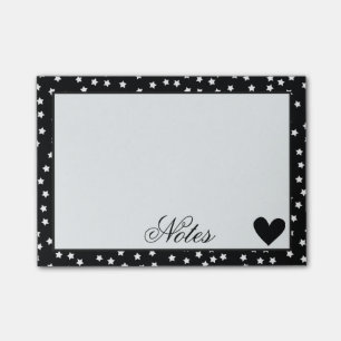 Schwarzweiss-Sterne Post-it Klebezettel