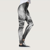 Schwarzweiß-Sternexplosion Leggings (Rechts)