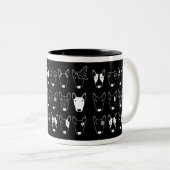 Schwarzweiss-Stier-Terrier-Tasse (Multibull Linie) Zweifarbige Tasse (VorderseiteRechts)