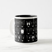 Schwarzweiss-Stier-Terrier-Tasse (Multibull Linie) Zweifarbige Tasse (Vorderseite Links)