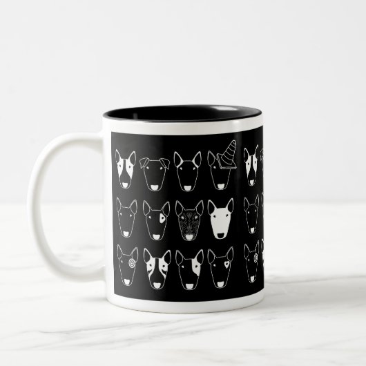 Schwarzweiss-Stier-Terrier-Tasse (Multibull Linie) Zweifarbige Tasse (Links)