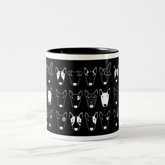 Schwarzweiss-Stier-Terrier-Tasse (Multibull Linie) Zweifarbige Tasse (Mittel)