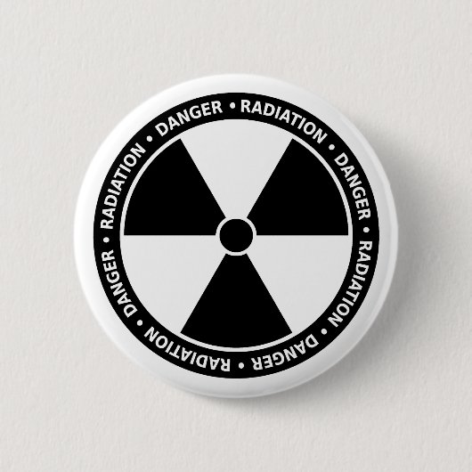 Schwarzweiss-Strahlungs-Symbol-Knopf Button (Vorderseite)
