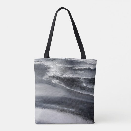 Schwarzweiss-Strand-Taschen-Tasche Tasche (Rückseite)