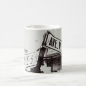 Schwarzweiss-Straßenschild Kaffeetasse (Mittel)