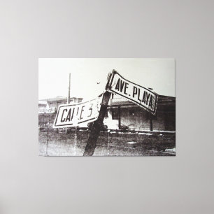 Schwarzweiss-Straßenschild Leinwanddruck