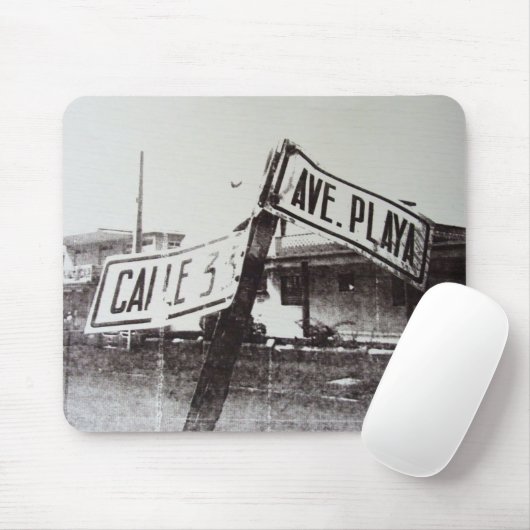 Schwarzweiss-Straßenschild Mousepad (Mit Mouse)