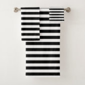 Schwarzweiss-Streifen Badhandtuch Set (Insitu)