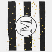 Schwarzweiss-Streifen Fleecedecke (Vorderseite)