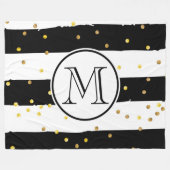 Schwarzweiss-Streifen Fleecedecke (Vorderseite (Horizontal))