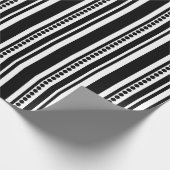 Schwarzweiss-Streifen Geschenkpapier (Ecke)