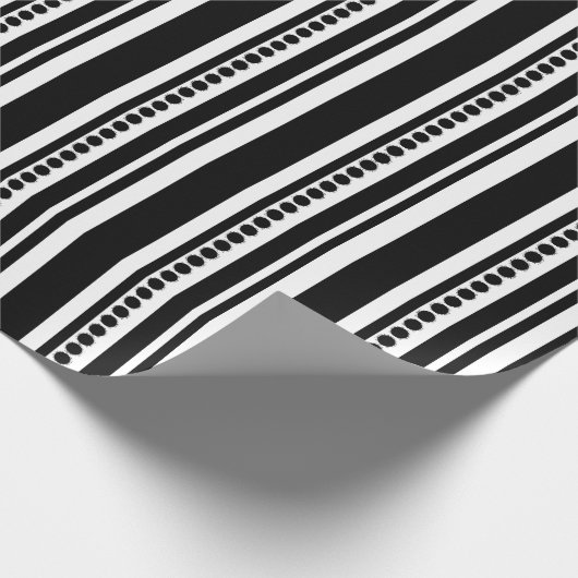 Schwarzweiss-Streifen Geschenkpapier (Ecke)
