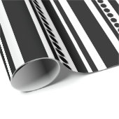Schwarzweiss-Streifen Geschenkpapier (Rolleneckpunkt)