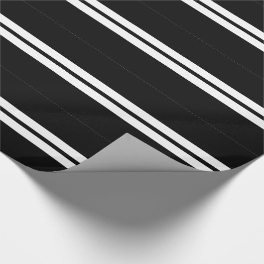Schwarzweiss-Streifen Geschenkpapier (Ecke)