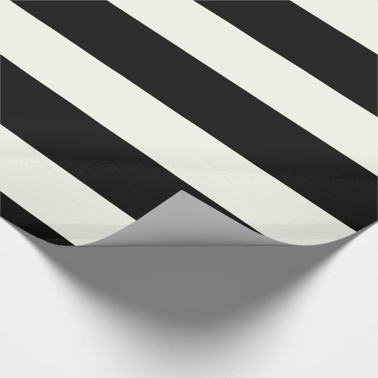 Schwarzweiss-Streifen Geschenkpapier (Ecke)