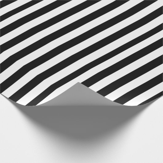Schwarzweiß Streifen Geschenkpapier (Ecke)