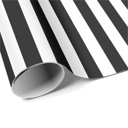 Schwarzweiß Streifen Geschenkpapier (Rolleneckpunkt)