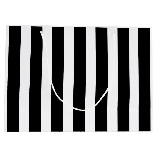 Schwarzweiss-Streifen Große Geschenktüte (Rückseite)