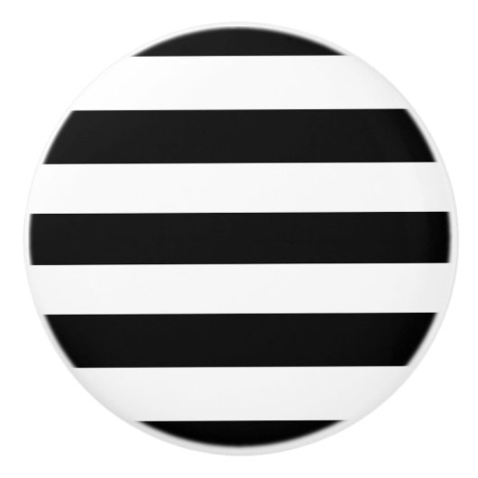 Schwarzweiss-Streifen Keramikknauf (Vorderseite)