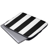 Schwarzweiss-Streifen - Laptop-Hülse Laptopschutzhülle (Vorne Knopf)